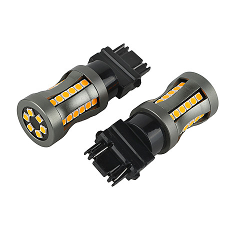 Светодиодная лампа с цоколем S25-P27/7W-3157 B-42SMD Canbus Amber 12-24V