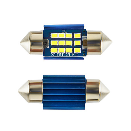 Светодиодная лампа с цоколем C5W FT-12SMD Blue aluminyum 31mm Canbus Nonpolarity White 9-24V