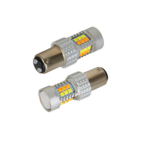 Светодиодная лампа с цоколем 1157-P21/5W-S25-BA15s-30SMD White+yellow 12-28V 