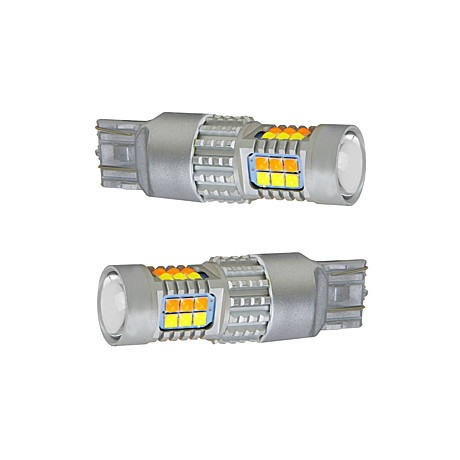 Светодиодная лампа с цоколем 7443-W27/5W-30SMD White+yellow 12-28V